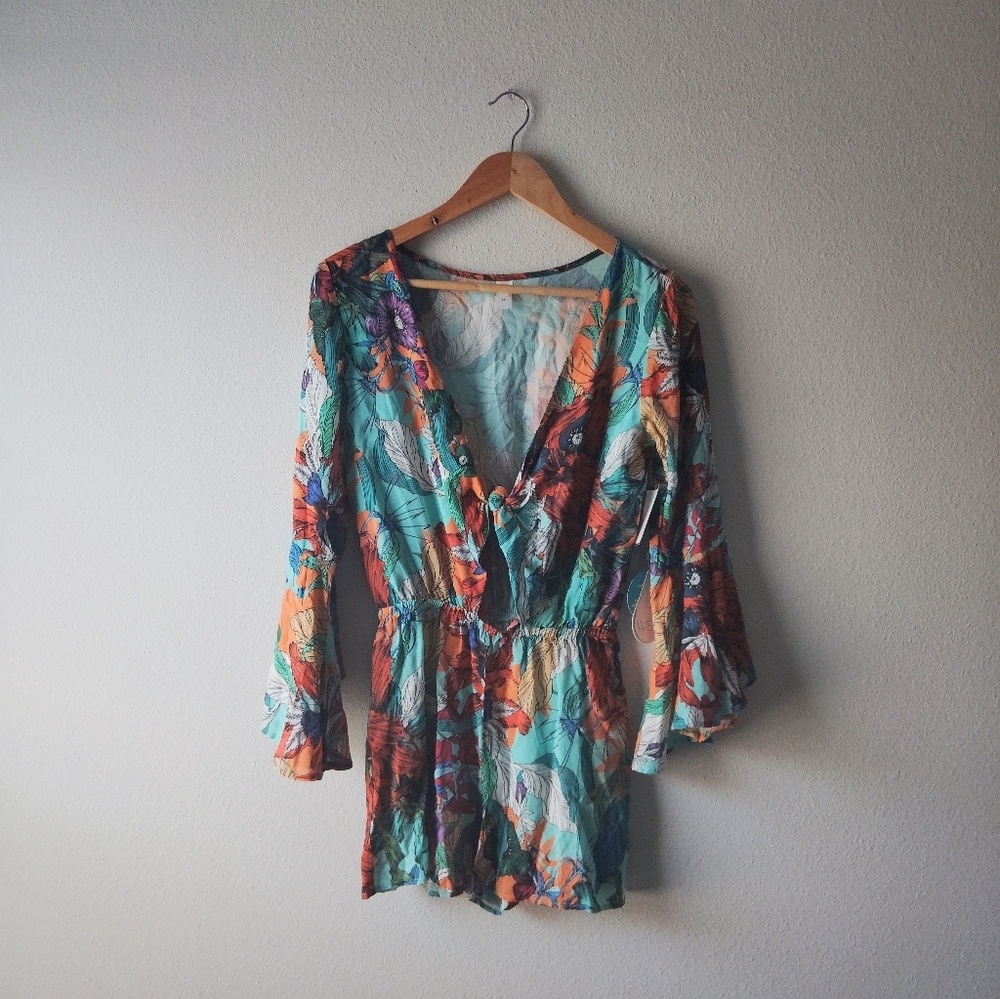WET Swimsuit Coverup Floral Romper
